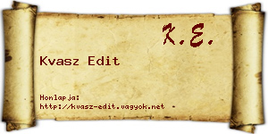 Kvasz Edit névjegykártya
